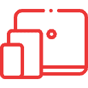 red responsive transparent icon